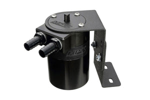 HPS Performance Aluminum Oil Catch Can Kit with 5/8 inch Barb Adapters and Rubber Hoses Black 861-503WB