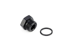 HPS Performance -16 AN Fittings Plug Port Thread with O-Ring Aluminum Black