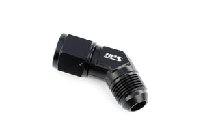 HPS Performance 45 Degree -12 AN Male to Female Swivel Adapter Aluminum Black