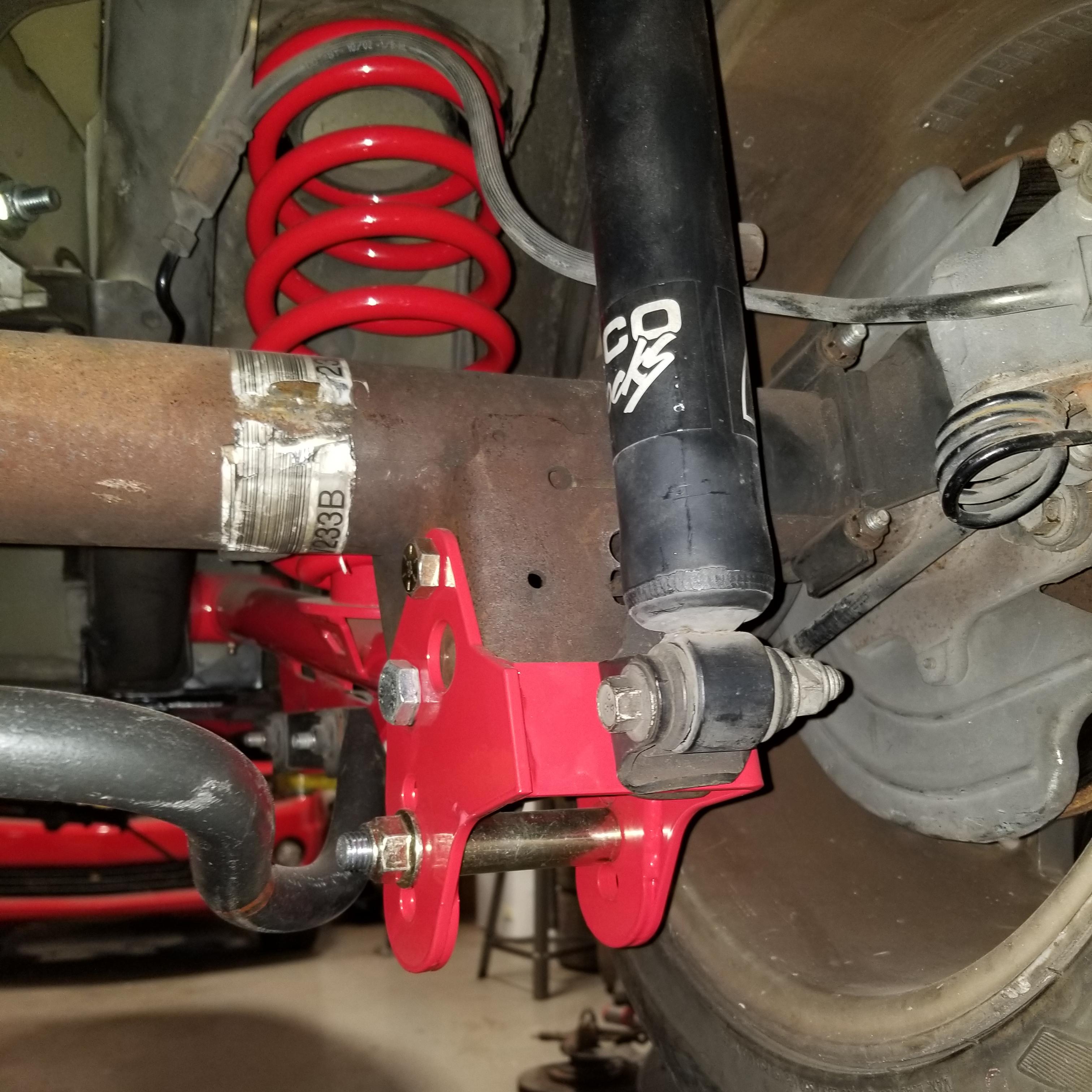 BMR 79-04 Ford Mustang Control Arm Relocation Bracket - Black Hammertone