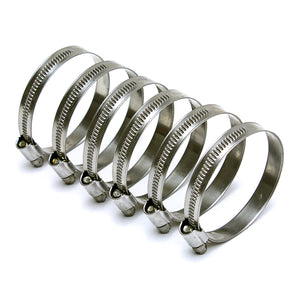 HPS Stainless Steel Embossed Hose Clamps Size 28 6pcs Pack 1-9/16 inch - 2-1/4 inch 40mm-57mm