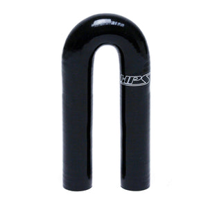 HPS 1-3/8 inch ID High Temp 4-ply Reinforced Silicone 180 Degree U Bend Elbow Coupler Hose Black 35mm ID