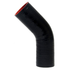 HPS 1 inch ID 10 inch Leg Silicone 45 Degree Elbow Coupler Hose High Temp 4-ply Reinforced Black 25mm ID