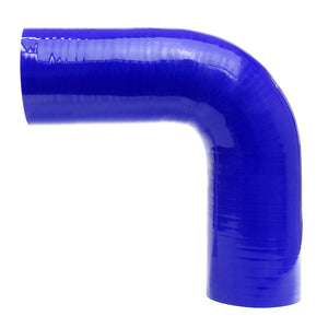 HPS 1.75 inch ID 10 inch Leg Silicone 90 Degree Elbow Coupler Hose High Temp 4-ply Reinforced Blue 45mm ID