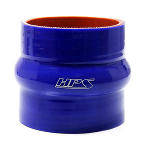 HPS 2.5 inch ID 3 inch Long High Temp 4-ply Reinforced Silicone Hump Coupler Hose Blue 63mm ID 76mm Length