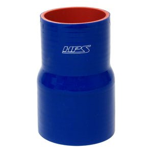 HPS 3 inch - 5 inch ID 4 inch Long High Temp 4-ply Reinforced Silicone Reducer Coupler Hose Blue 76mm - 127mm ID 102mm Length