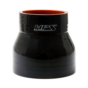 HPS 3/4 inch - 1.5 inch ID 3 inch Long High Temp 4-ply Reinforced Silicone Reducer Coupler Hose Black 19mm - 38mm ID 76mm Length