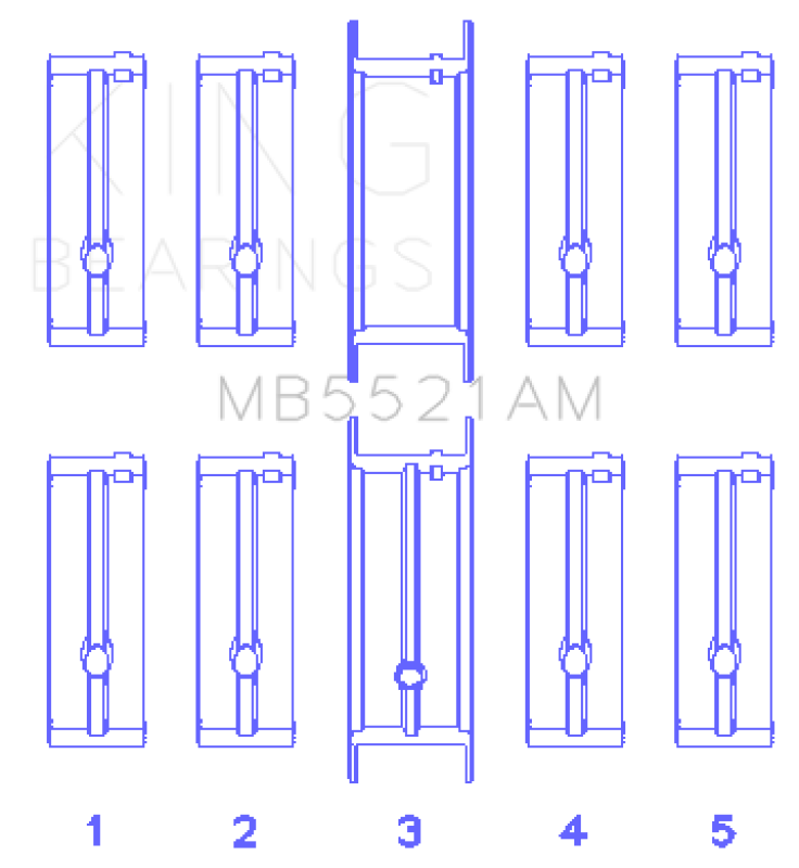 King Engine Bearings Chrysler 2.2L Main Bearing Set