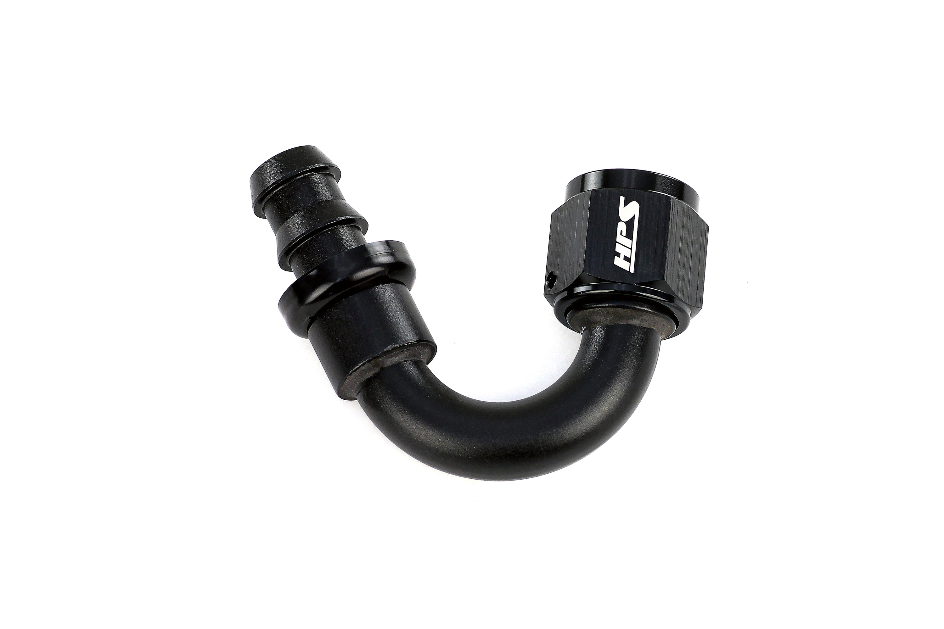 HPS Performance 150 Degree -6 Push-on Hose End to AN Female Aluminum Black
