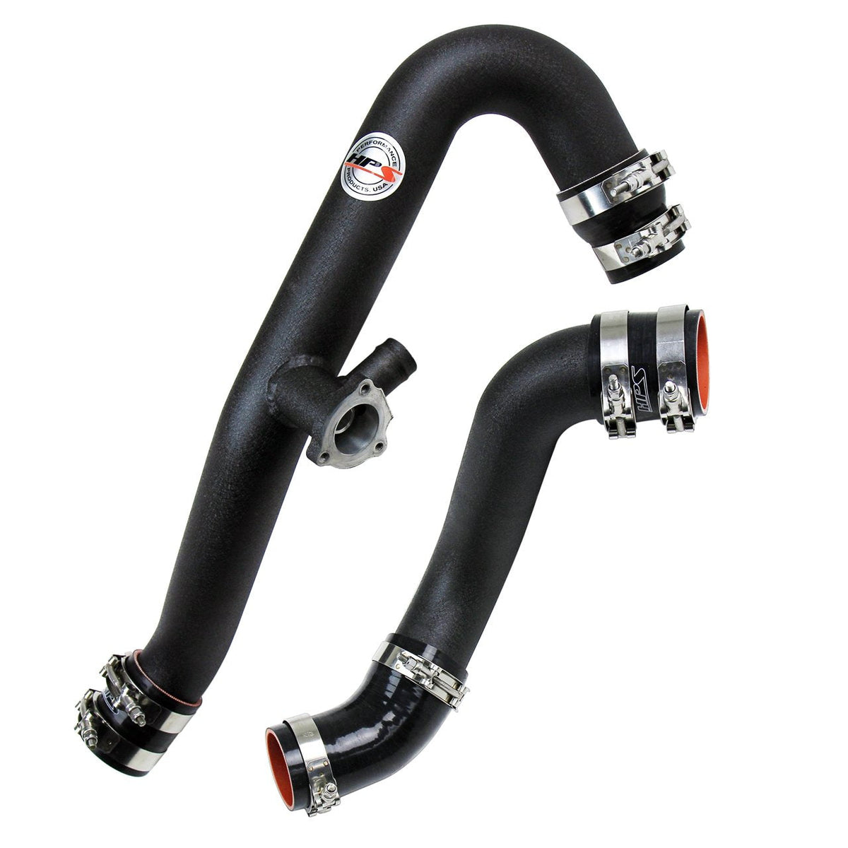 HPS Performance Intercooler Charge Pipe Kit Cold and Hot Side Black 17-101WB