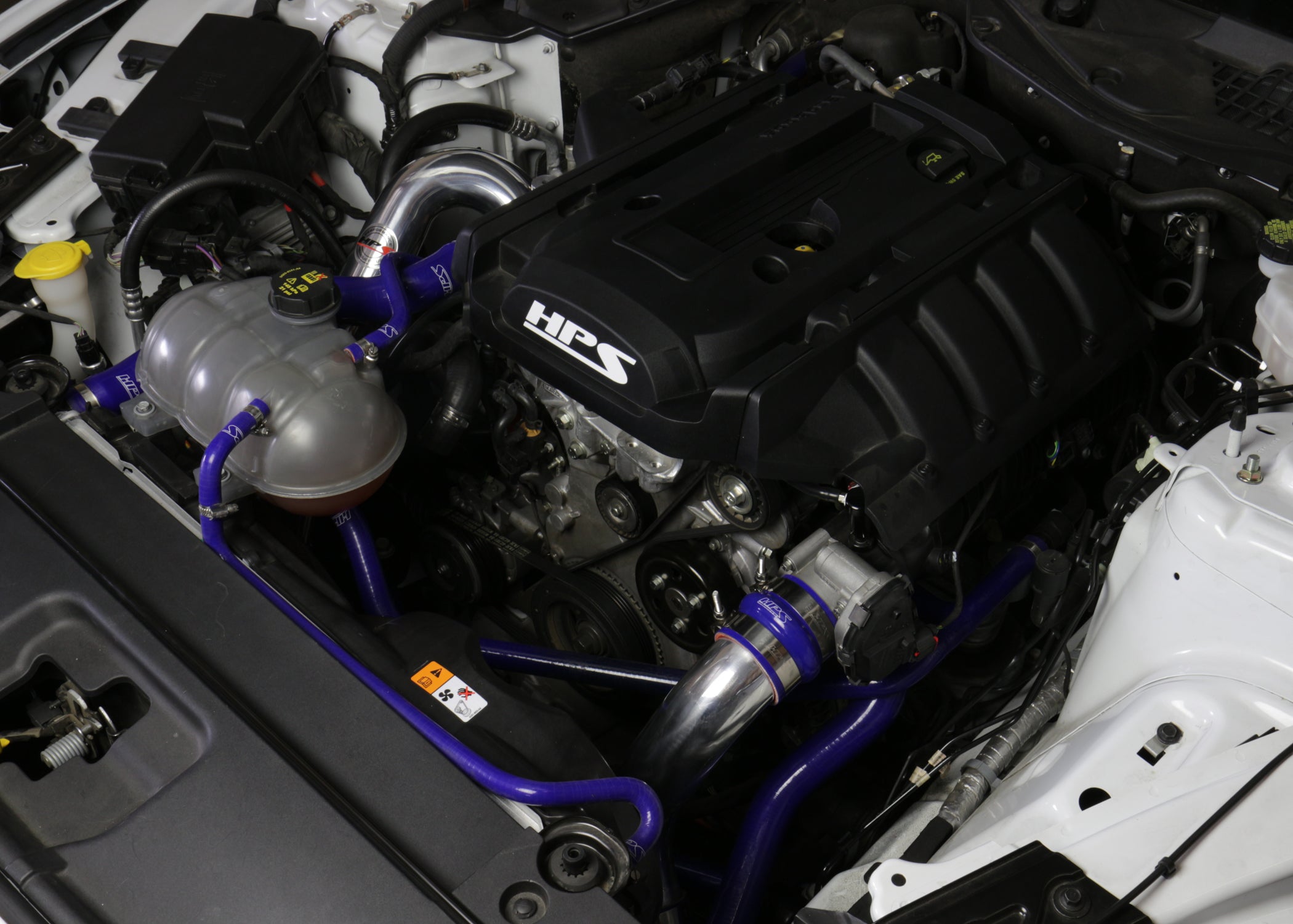 HPS Performance Intercooler Charge Pipe Kit (Cold and Hot Side) with Blue Boots, Polished, 17-102P