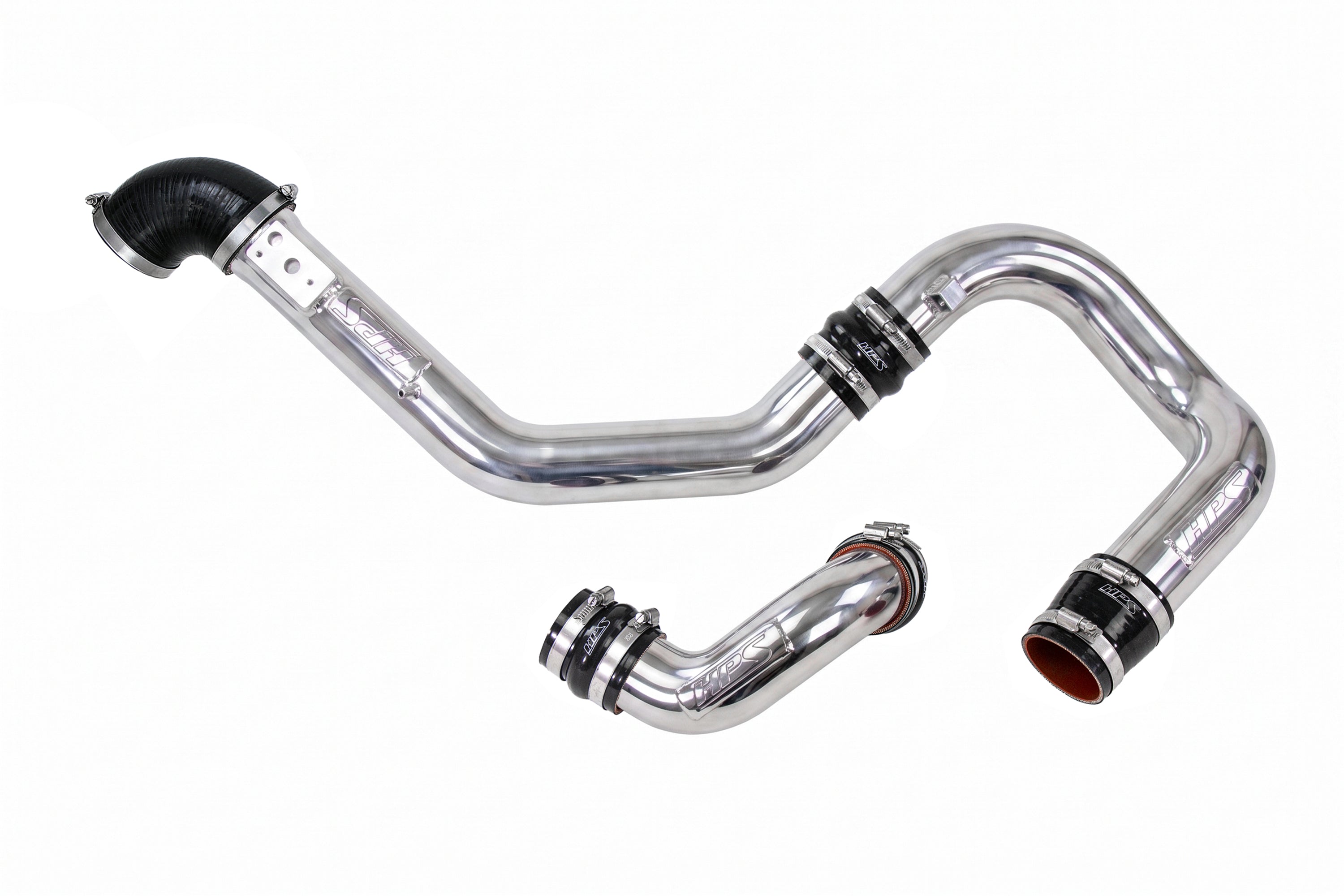HPS Performance Intercooler Charge Pipe 3pcs Complete Kit, Hot Side and Cold Side, Polished, 17-141P
