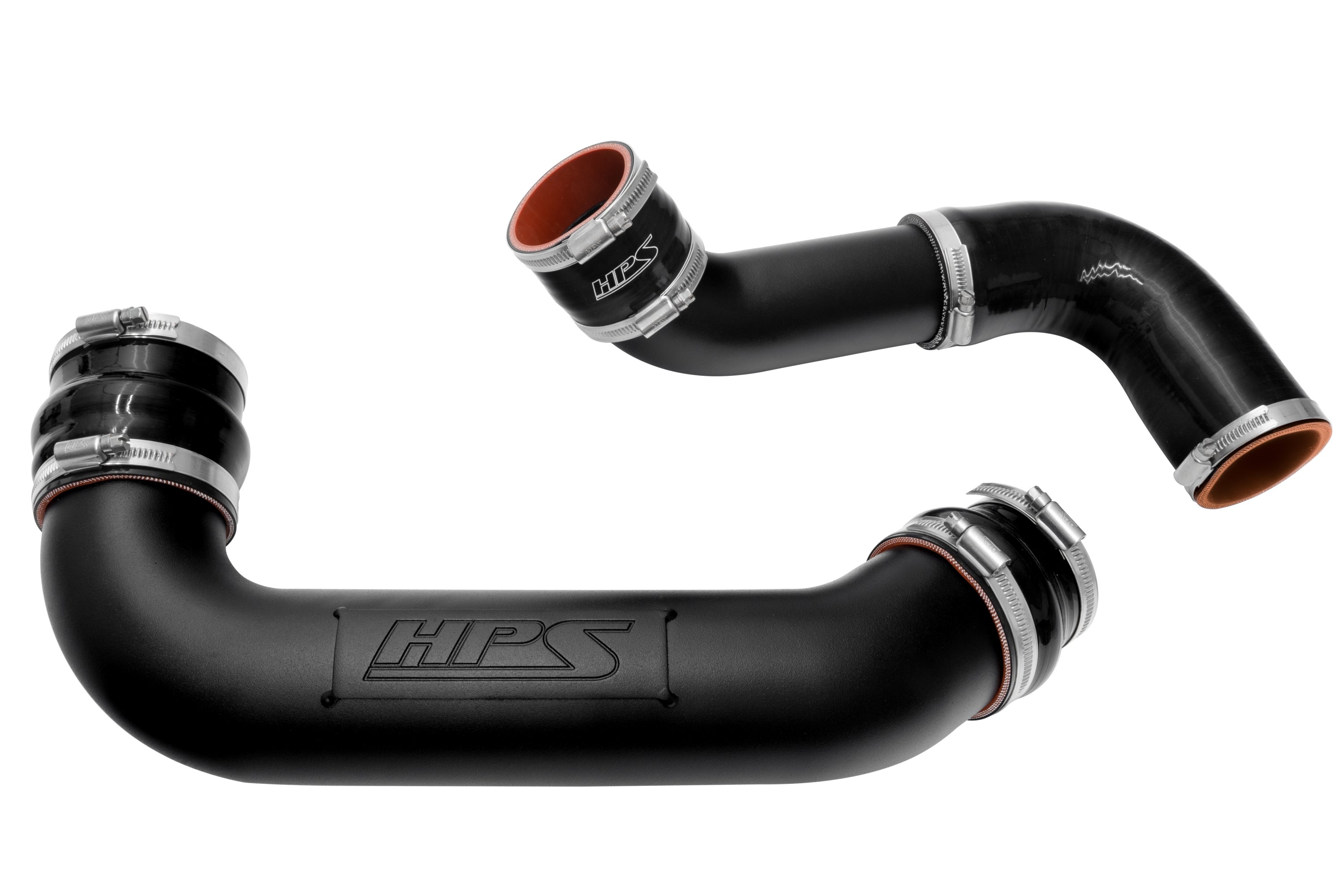 HPS Performance Intercooler Charge Pipe Kit, Hot Side and Cold Side, Black, 17-163WB