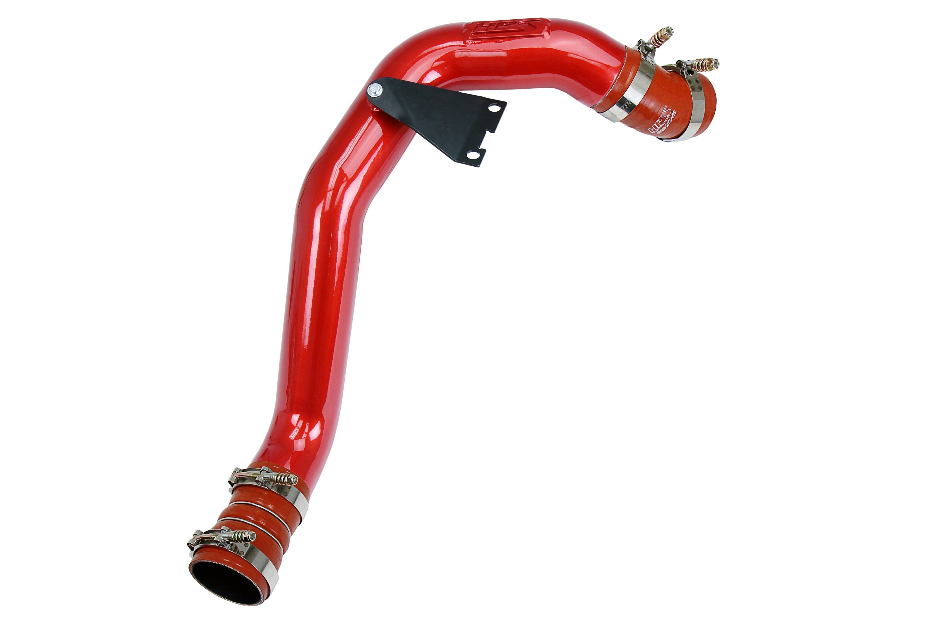 HPS Intercooler Charge Pipe (Hot Side) with Orange Boots, Red, 17-171R