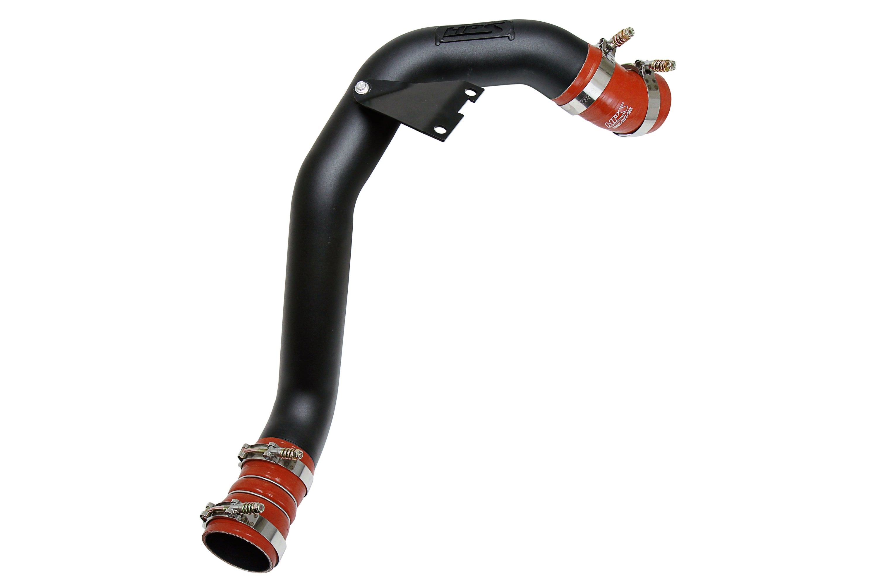HPS Intercooler Charge Pipe (Hot Side) with Orange Boots, Black, 17-171WB
