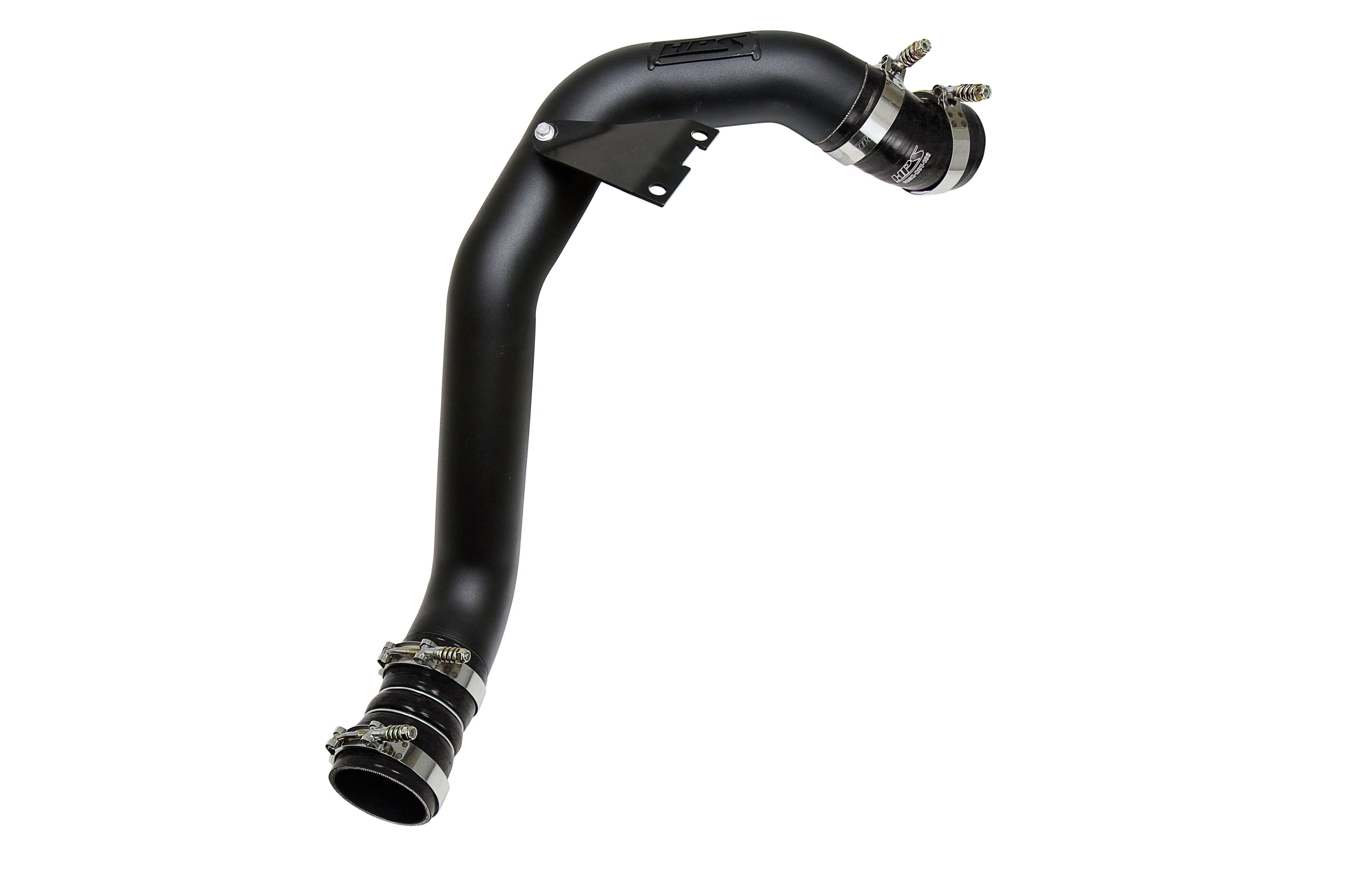 HPS Intercooler Charge Pipe (Hot Side) with Black Boots, Black, 17-173WB