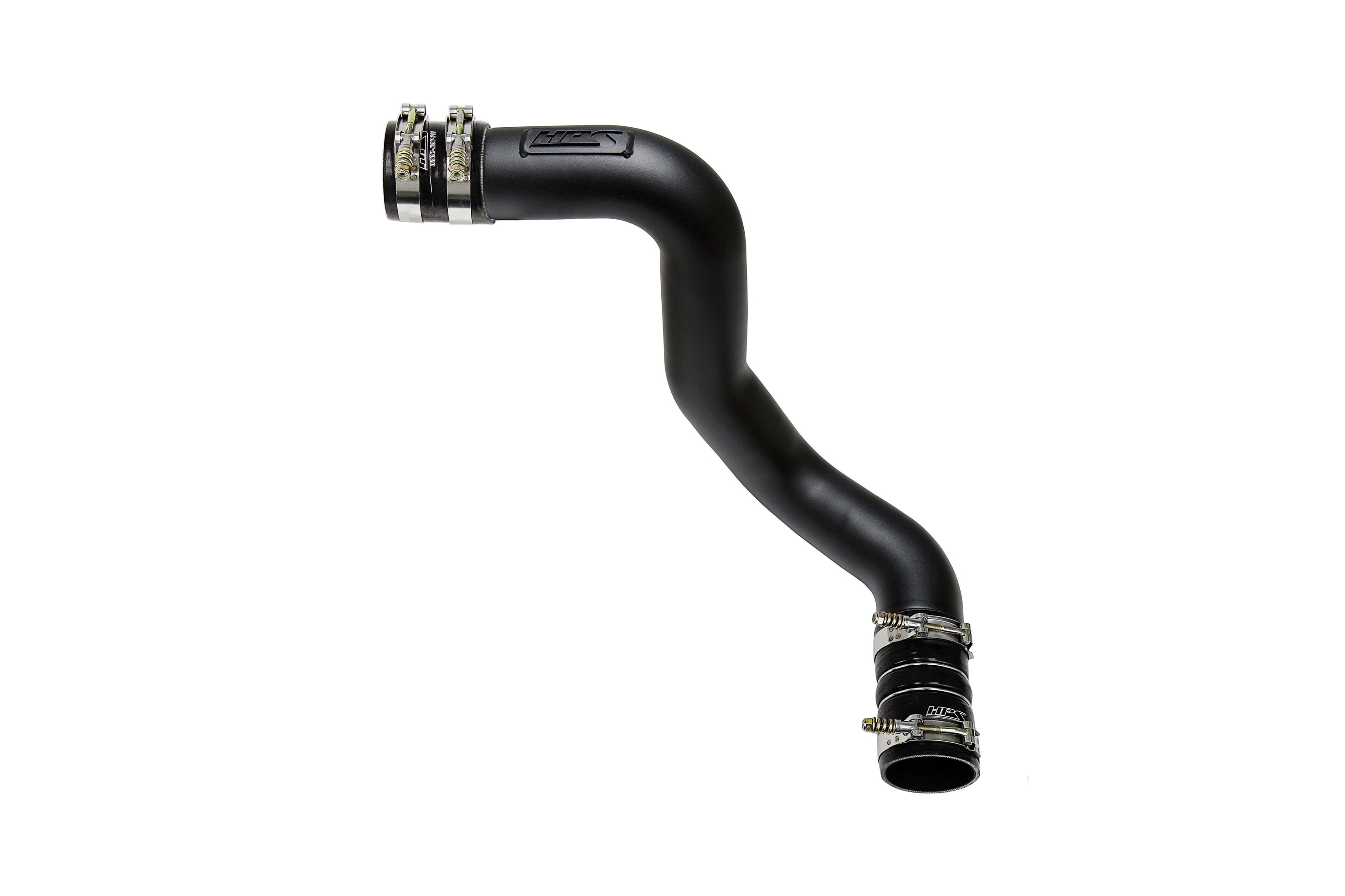 HPS Intercooler Charge Pipe (Cold Side) with Black Boots, Black, 17-174WB
