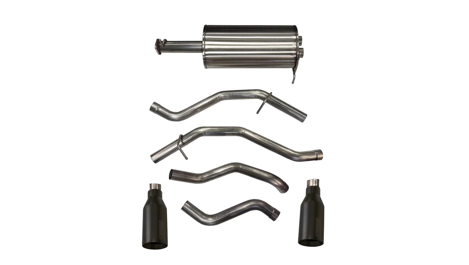 Corsa 25-26 Ram 2.5in Stainless Steel Sport Cat-back, Dual Rear Exit 5.0in Gunmetal Tip