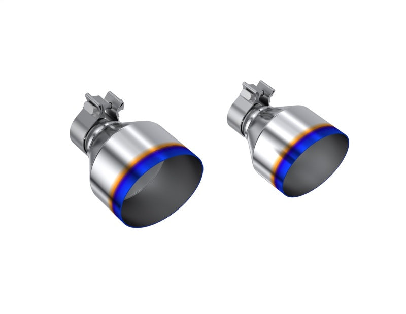 MBRP T304 SS Burnt End Tip 2.125inID, 5inOD Out, 7.25in Length, Pair 17-25 BRZ / GR86