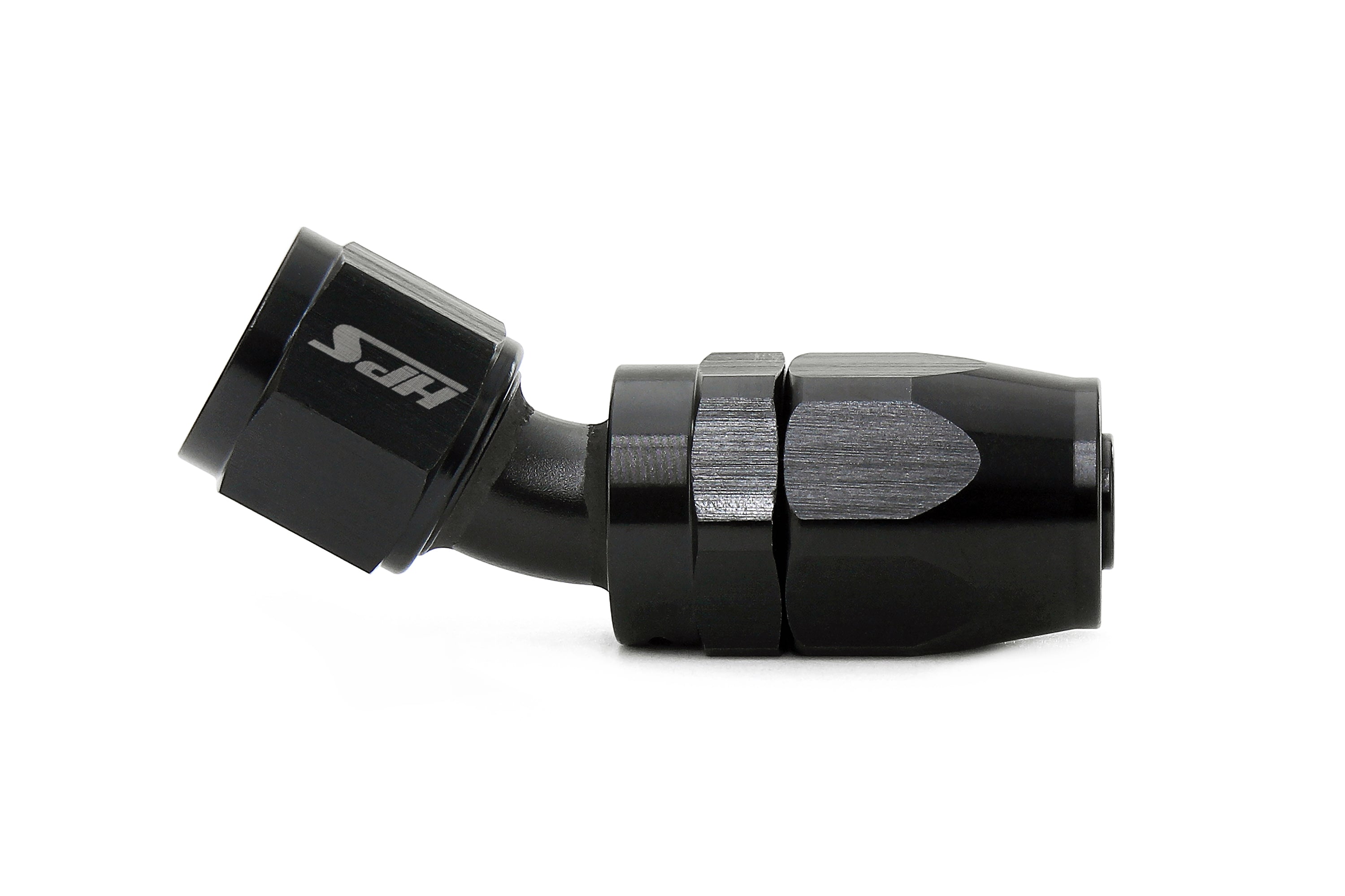 HPS Performance 30 Degree -10 Compression Double Swivel Hose End to AN Female Aluminum Black