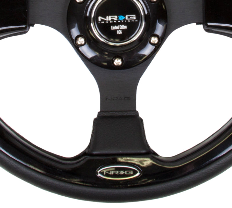 NRG Reinforced Steering Wheel (320mm) Blk w/Gloss Black Trim