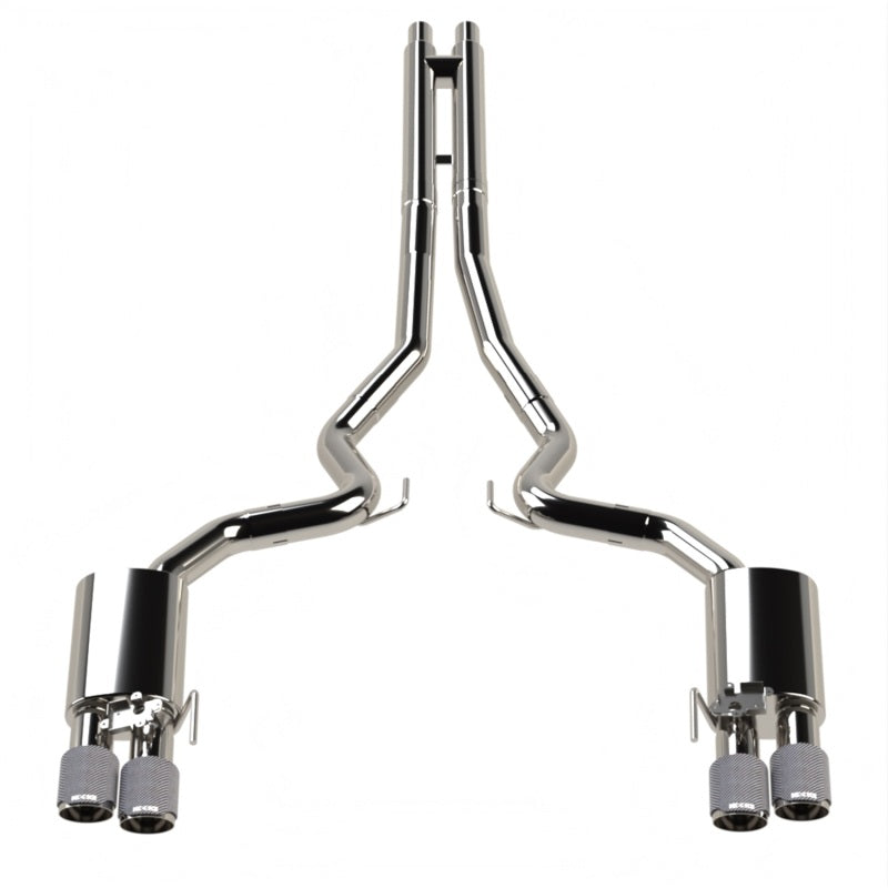 Kooks 18-24 Ford Mustang GT 5.0 3in. Valved Touring Cat-Back Exhaust - Carbon Tips