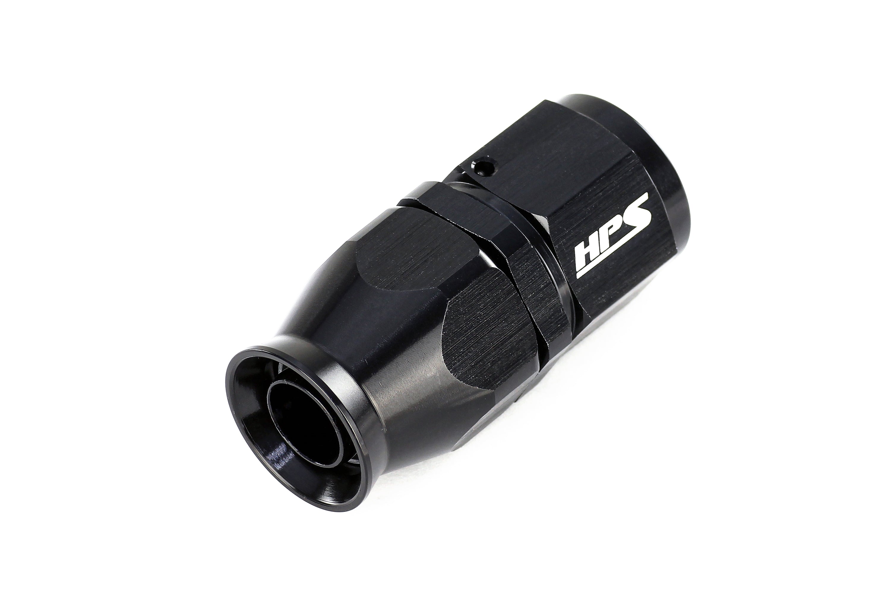 HPS Performance Straight -4 Compression Teflon Hose End to AN Female for Stainless Steel Reinforced PTFE Hose, Aluminum, Black