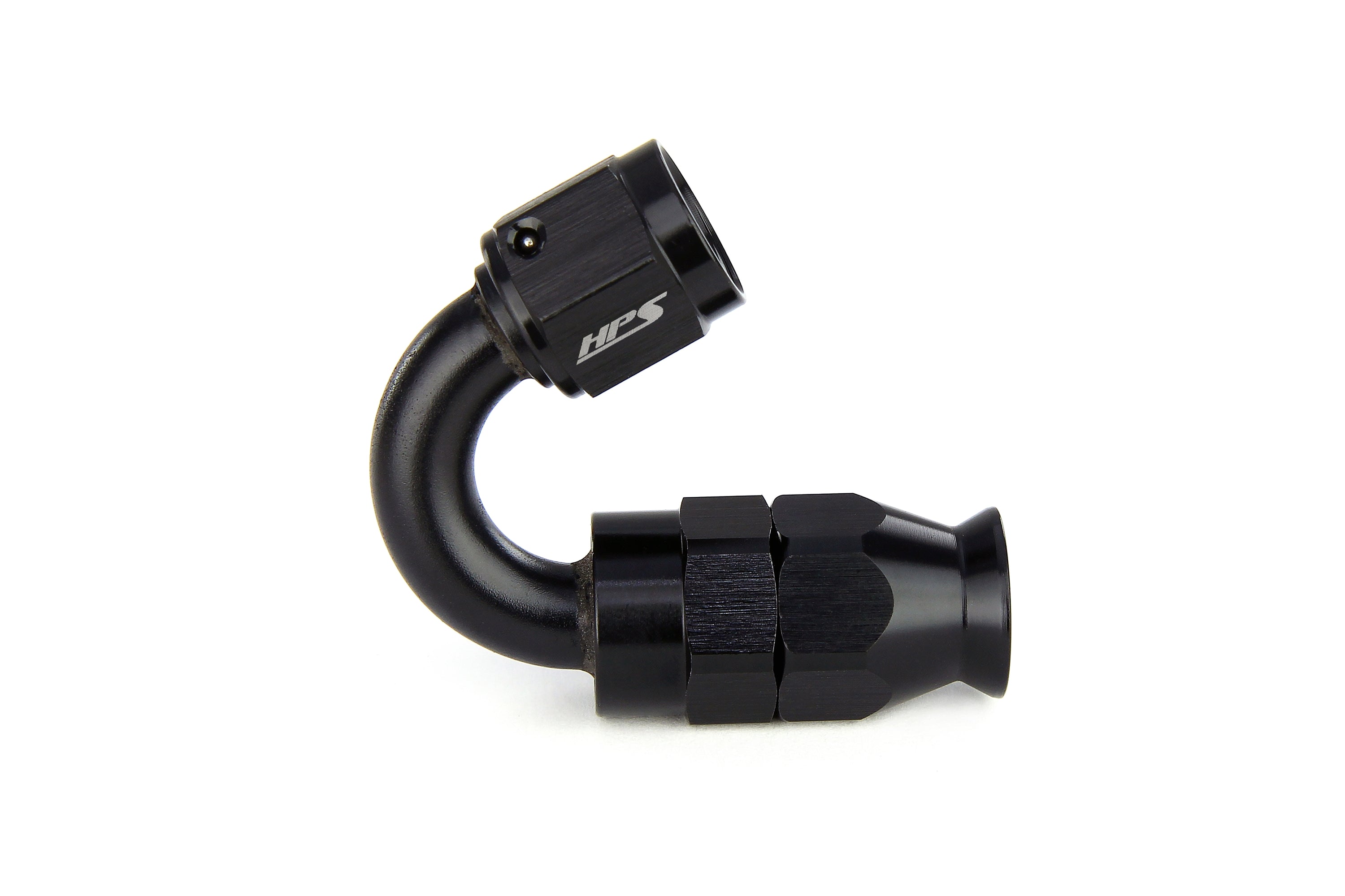 HPS Performance 150 Degree -4 Compression Teflon Hose End to AN Female for Stainless Steel Reinforced PTFE Hose Aluminum Black