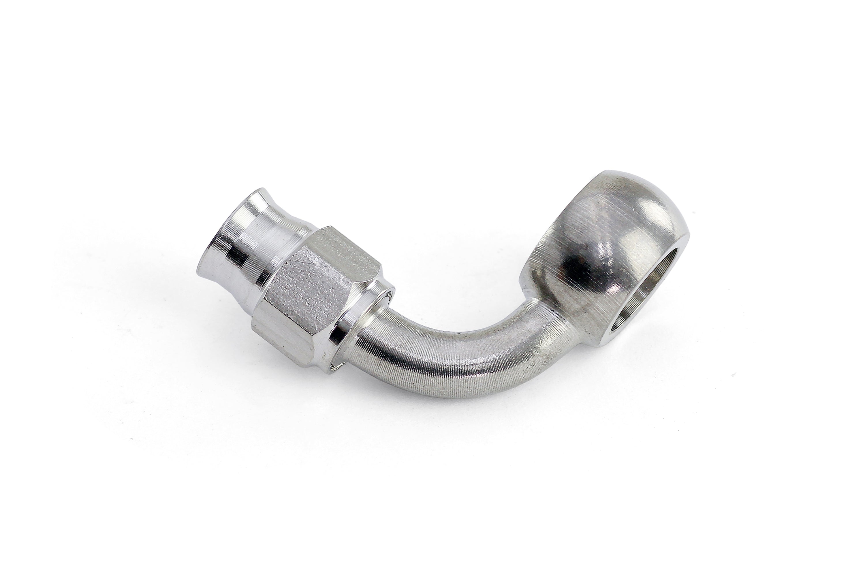 HPS Performance 90 Degree -3 Compression Teflon Hose End to AN Female with 10mm Banjo for PTFE Hose Stainless Steel