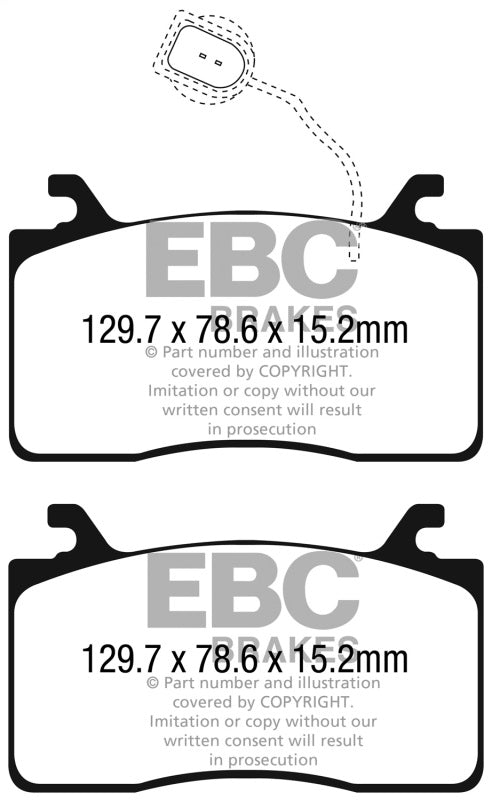 EBC 17-18 Alfa Romeo Giulia Ultimax OEM Replacement Front Brake Pads