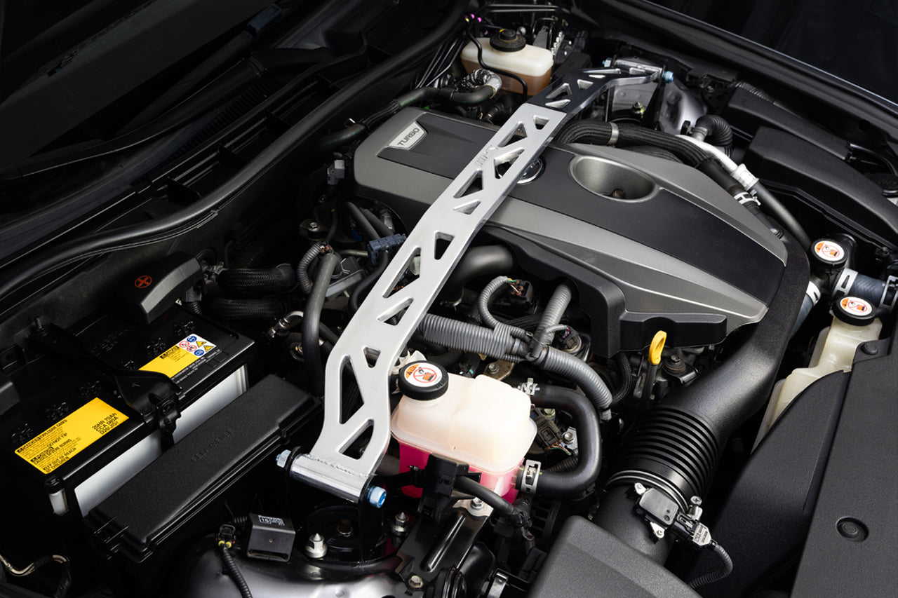 HPS Performance Aluminum Front Strut Tower Brace Bar, Black, 42-100WB