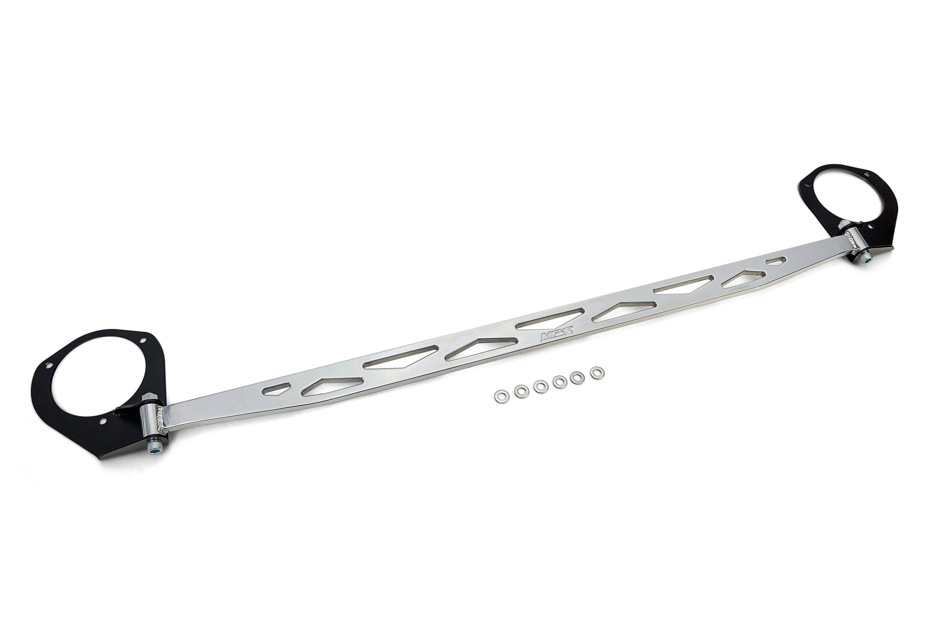 HPS Performance Aluminum Front Strut Tower Brace Bar Polished 42-107P