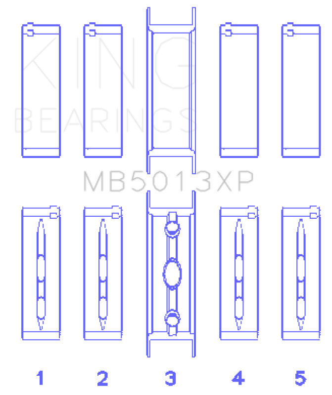 King Engine Bearings Chevy LS1/LS6/LS3 Performance Main Bearing Set - Size STDX