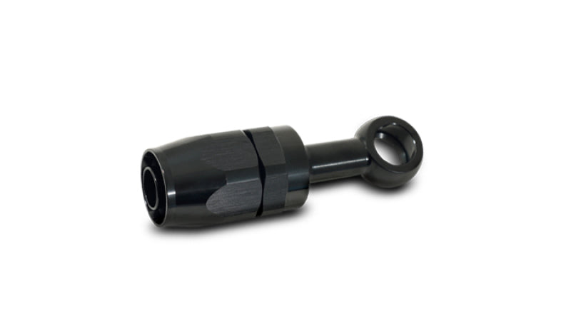 Vibrant -10AN Banjo Hose End Fitting for use with M12 or 7/16in Banjo Bolt - Aluminum Black