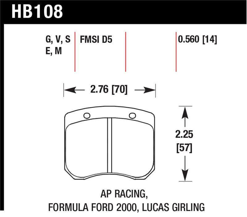 Hawk AP Racing 14mm Blue 9012 Race Brake Pads
