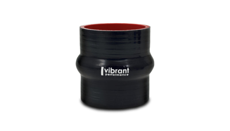 Vibrant 4 Ply Reinforced Silicone Hump Hose Connector - 1.5in I.D. x 3in long (BLACK)