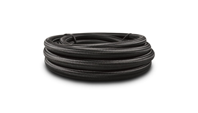 Vibrant -12 AN Black Nylon Braided Flex Hose w/ PTFE Liner (5 Foot Roll)