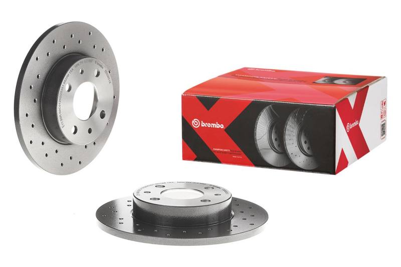 Brembo 2004 Subaru Impreza Rear Premium Xtra Cross Drilled UV Coated Rotor