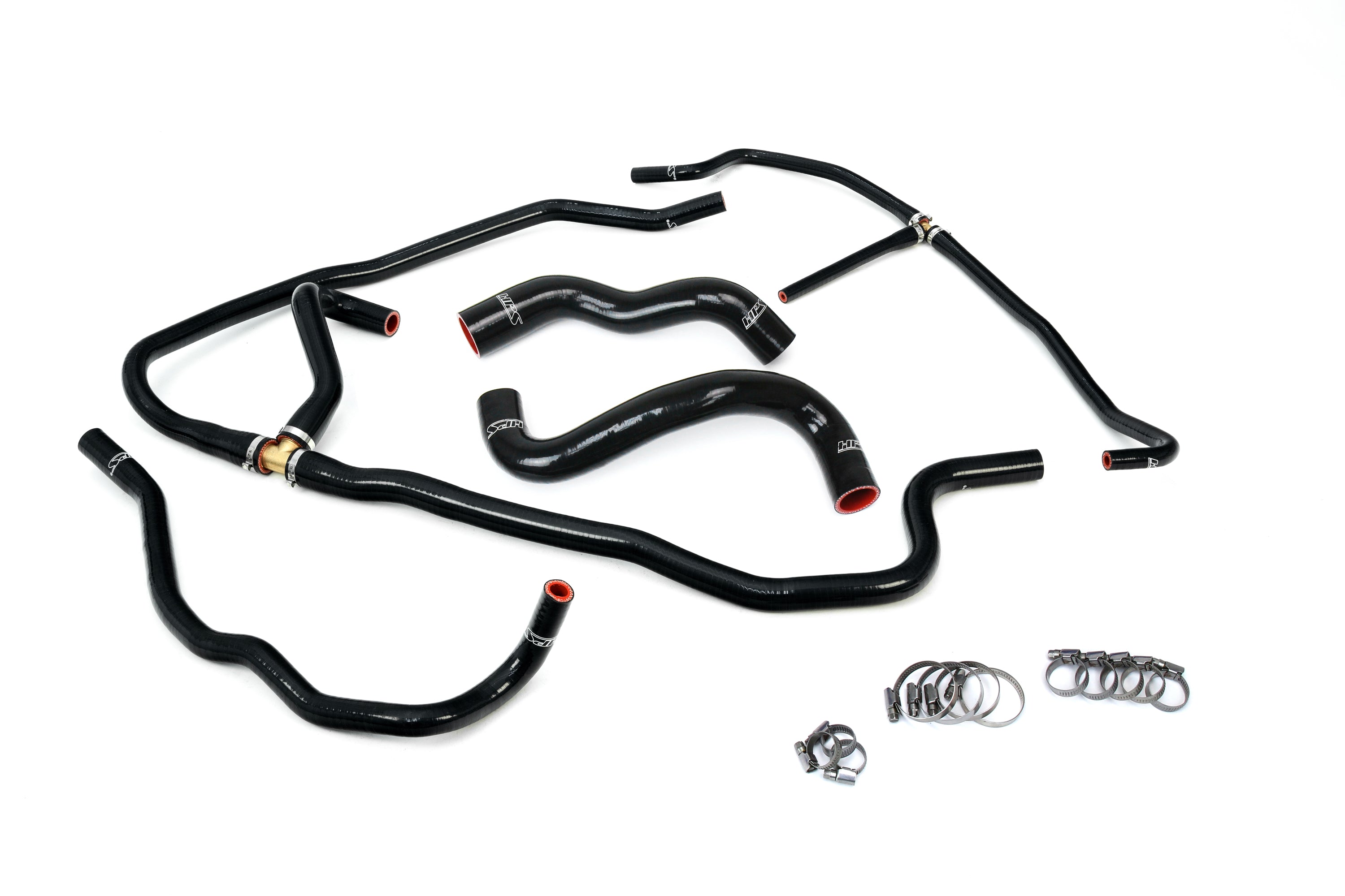 HPS Performance High Temp Reinforced Silicone Radiator and Heater Coolant Hose Kit Black 57-1276-BLK