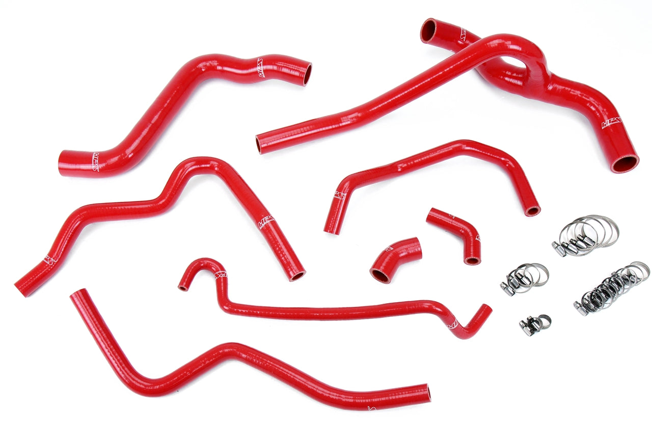 HPS Performance High Temp Reinforced Silicone Radiator and Heater Coolant Hose Kit Red 57-1400-RED