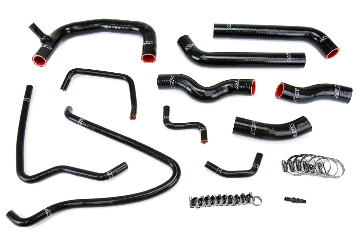 HPS Performance High Temp Reinforced Silicone Radiator Coolant Hose Kit Black 57-1432-BLK