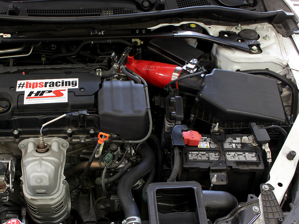 HPS Performance High Temp Reinforced Silicone Air Intake Hose Kit, Red, 57-1445-RED