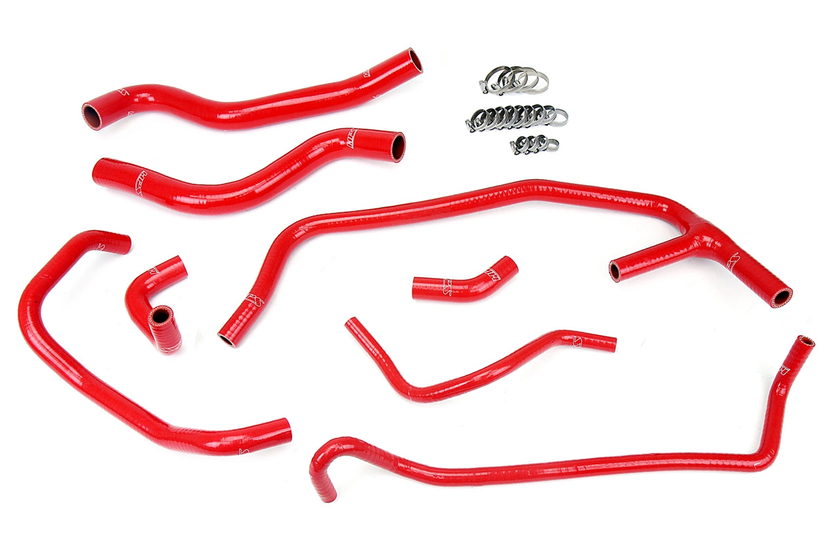 HPS Performance High Temp Reinforced Silicone Radiator and Heater Coolant Hose Kit Red 57-1452-RED