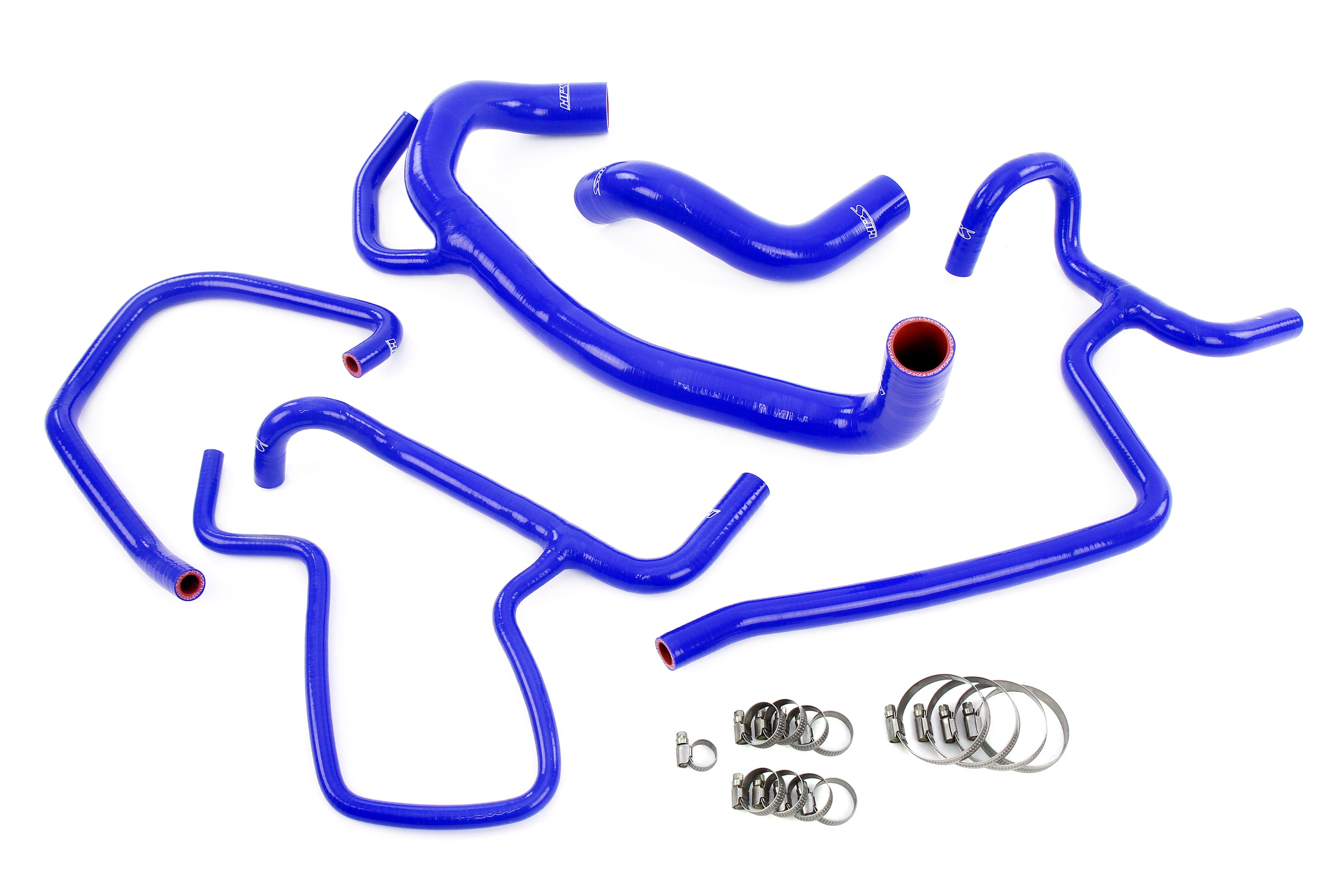 HPS Performance High Temp Reinforced Silicone Radiator and Heater Coolant Hose Kit Blue 57-1616-BLUE