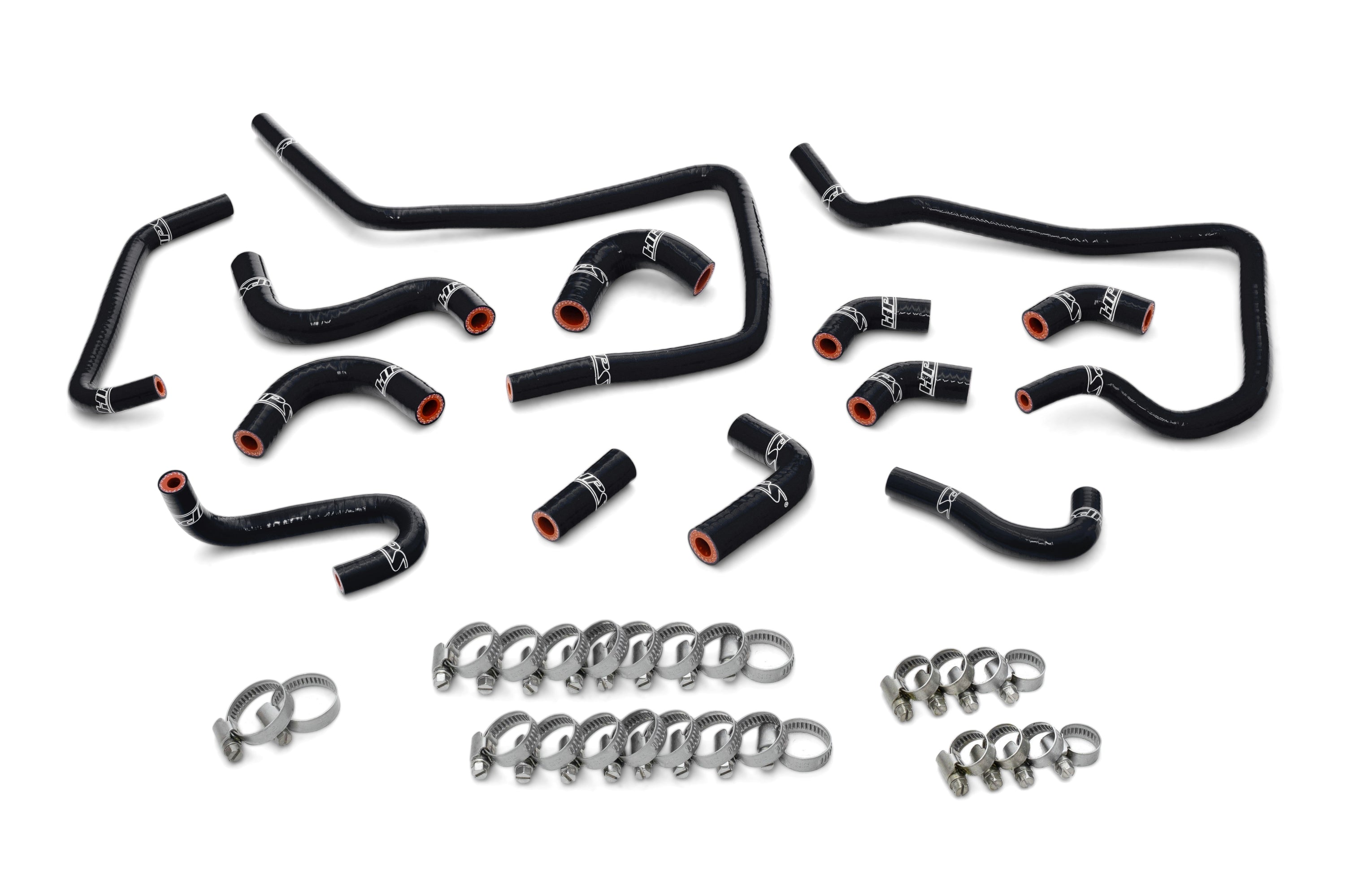 HPS Performance High Temp Reinforced Silicone Ancillary Coolant Hose Kit, Black, 57-1805-BLK
