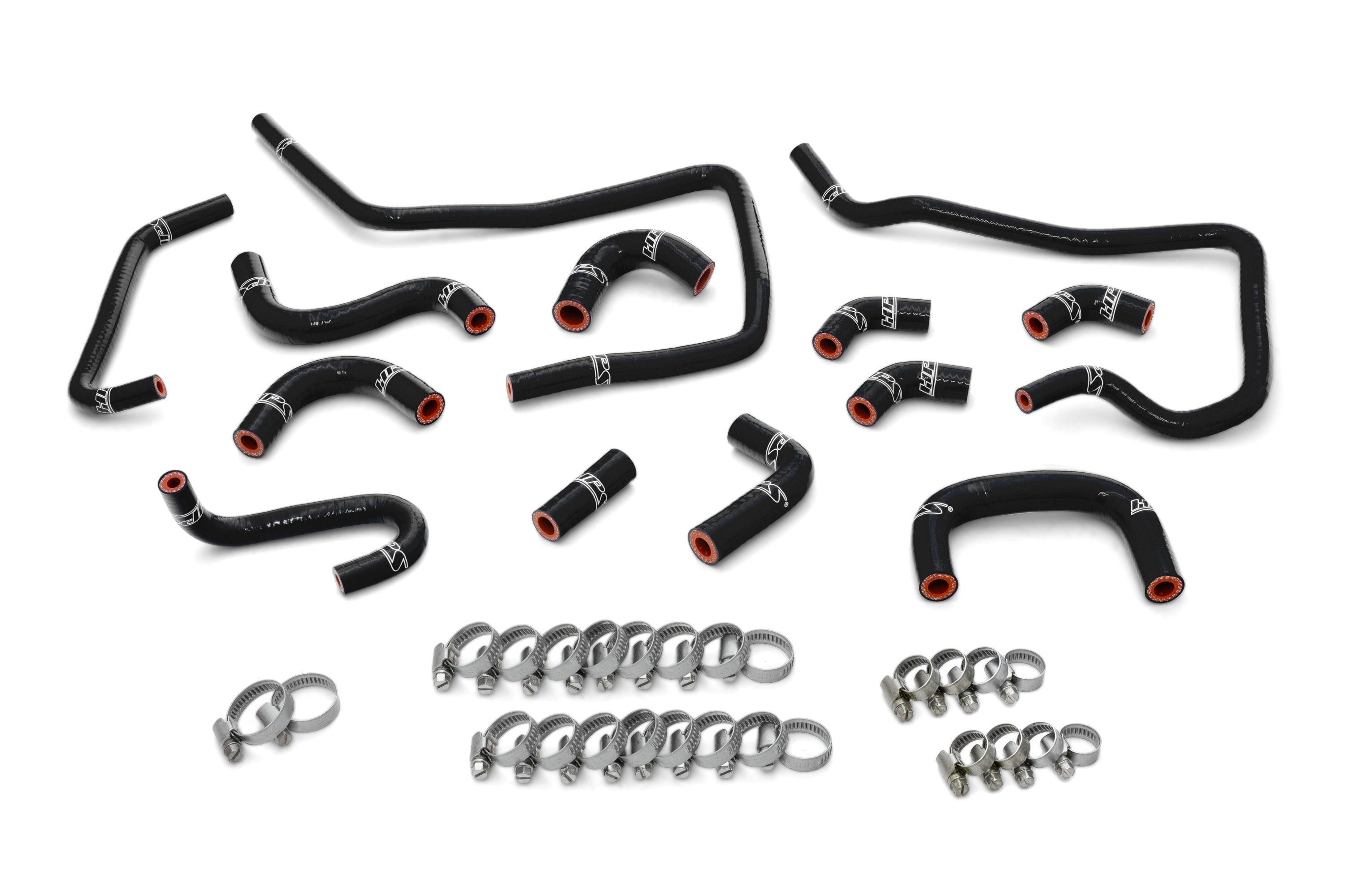 HPS Performance High Temp Reinforced Silicone Ancillary Coolant Hose Kit, Black, 57-1806-BLK