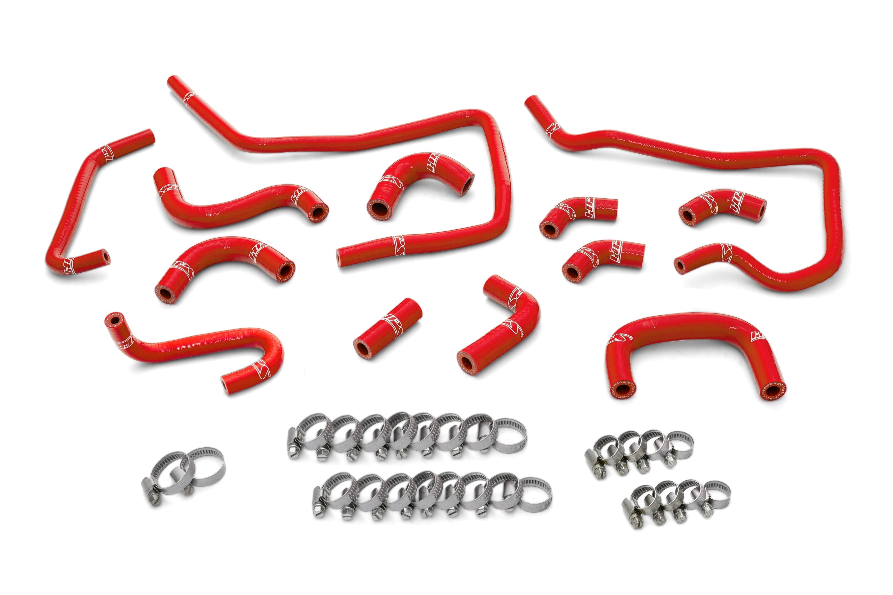 HPS Performance High Temp Reinforced Silicone Ancillary Coolant Hose Kit, Red, 57-1806-RED