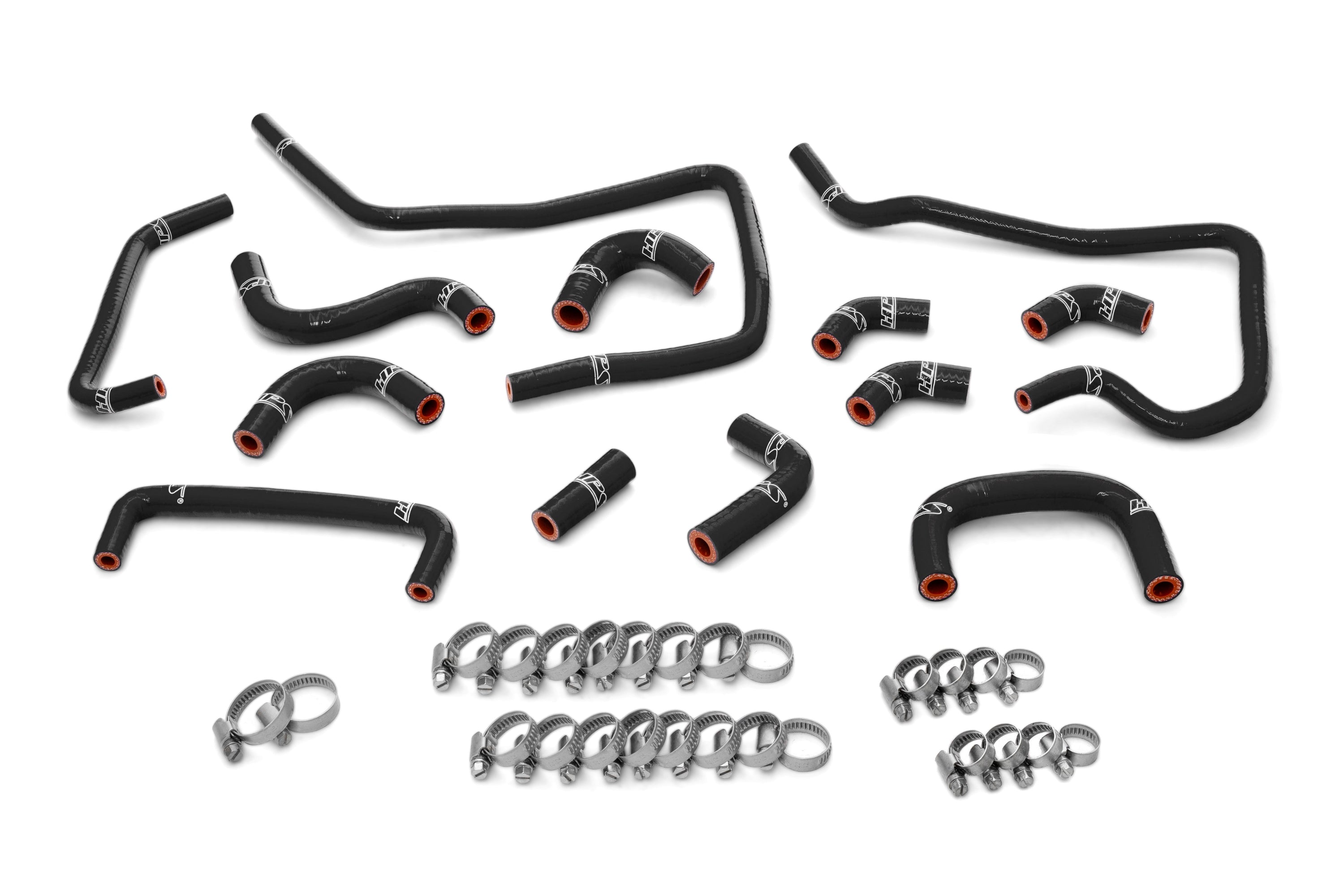 HPS Performance High Temp Reinforced Silicone Ancillary Coolant Hose Kit, Black, 57-1807-BLK