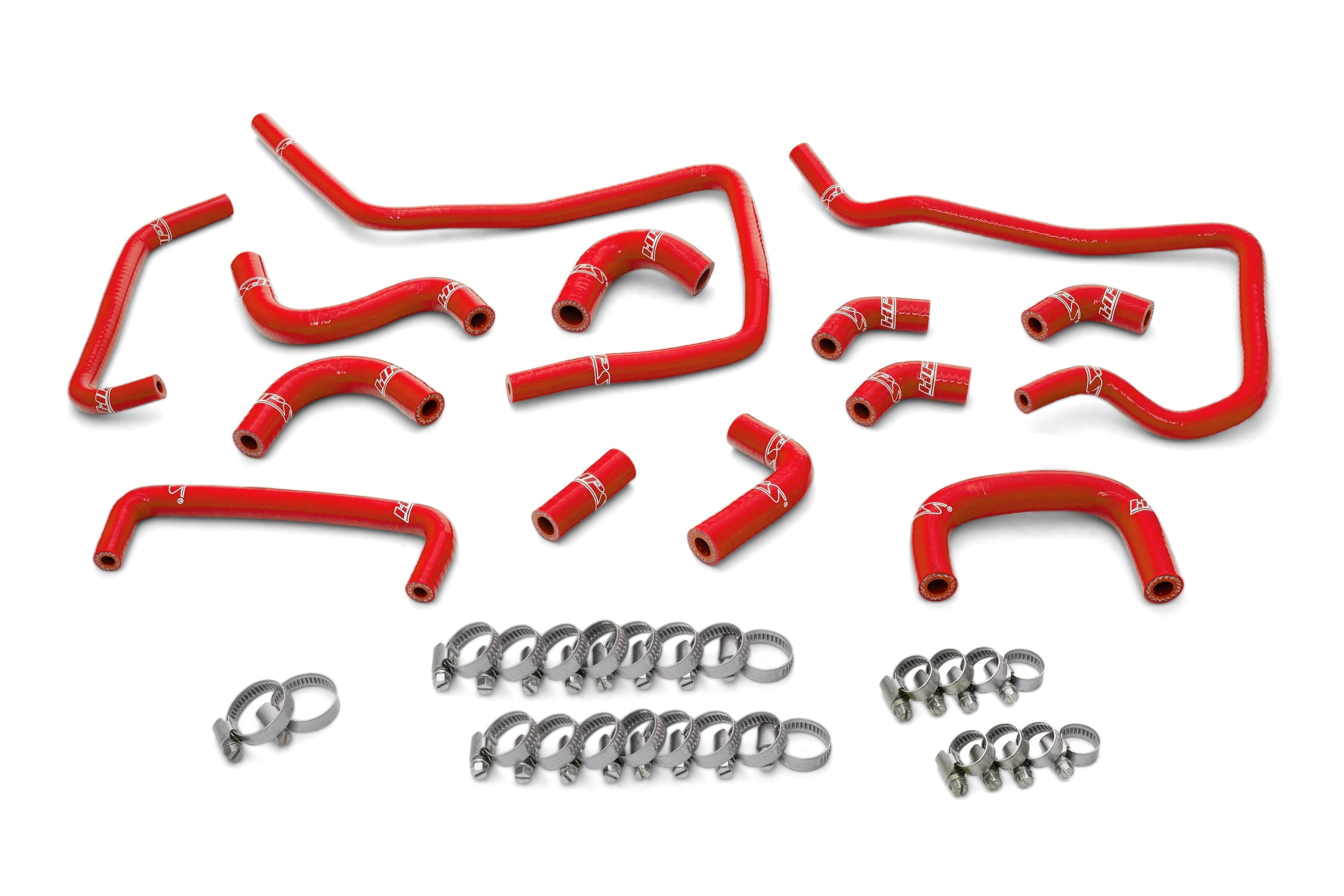 HPS Performance High Temp Reinforced Silicone Ancillary Coolant Hose Kit, Red, 57-1807-RED