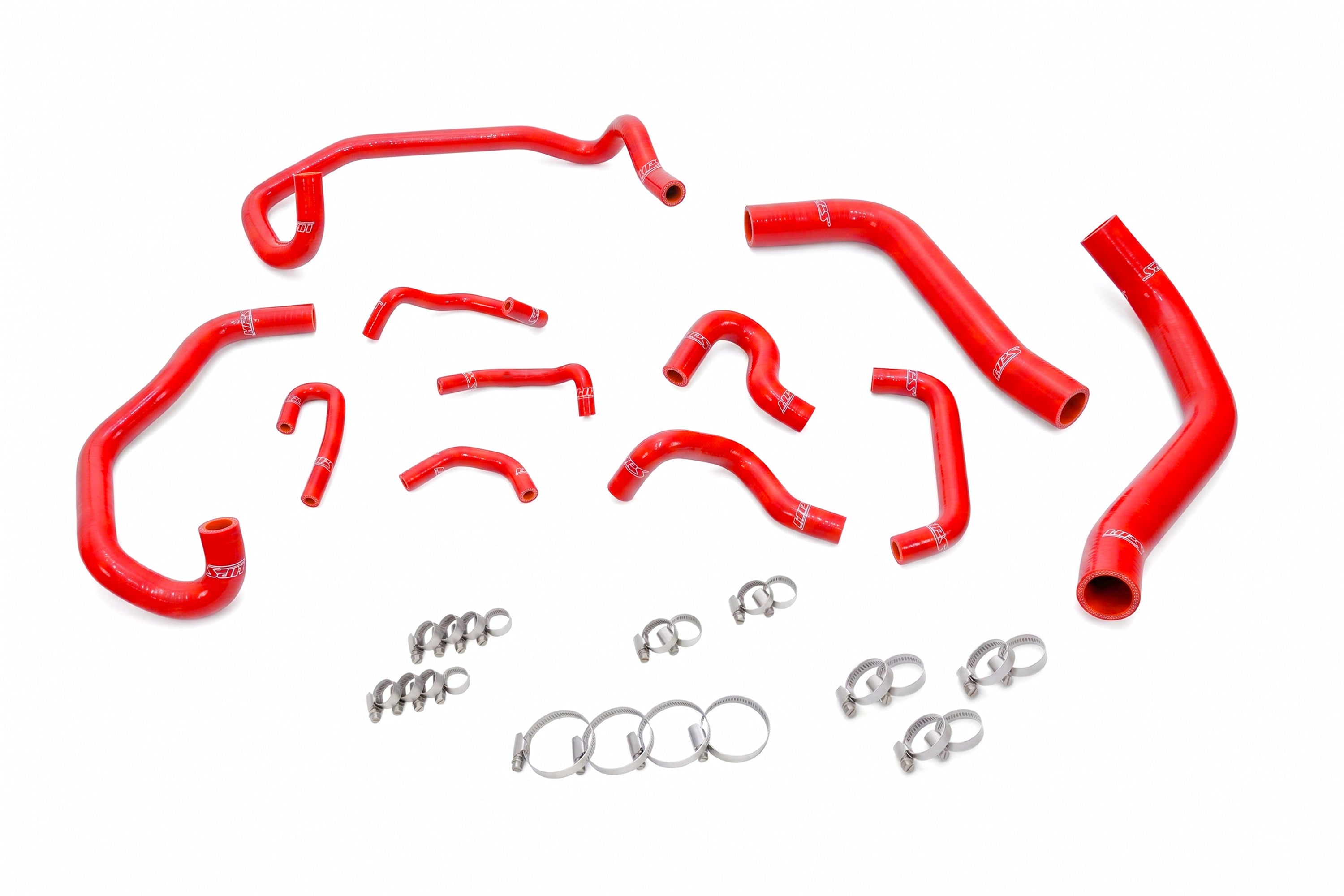 HPS Performance High Temp Reinforced Silicone Radiator, Heater and Ancillary Coolant Hose Kit, Red, 57-2280-RED